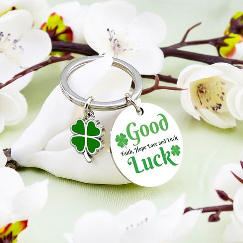 Four Leaf Clover Keychain Good Luck Charms Good Irish Gifts St Patrick’s Day Accessories Luck Gifts for Birthday 4 Leaf Clover Keychain for Friends Coworkers in Kuwait