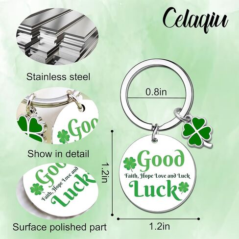 Four Leaf Clover Keychain Good Luck Charms Good Irish Gifts St Patrick’s Day Accessories Luck Gifts for Birthday 4 Leaf Clover Keychain for Friends Coworkers in Kuwait