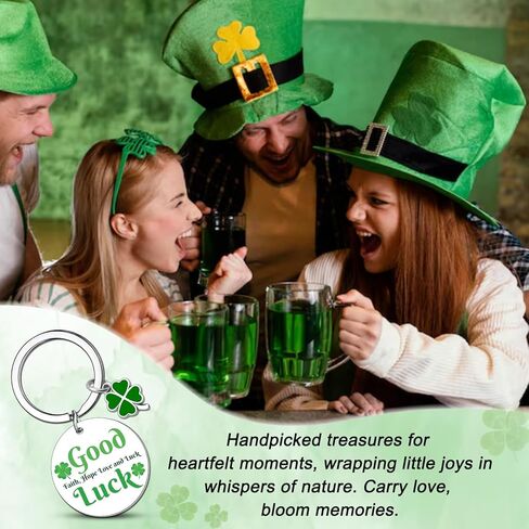 Four Leaf Clover Keychain Good Luck Charms Good Irish Gifts St Patrick’s Day Accessories Luck Gifts for Birthday 4 Leaf Clover Keychain for Friends Coworkers in Kuwait