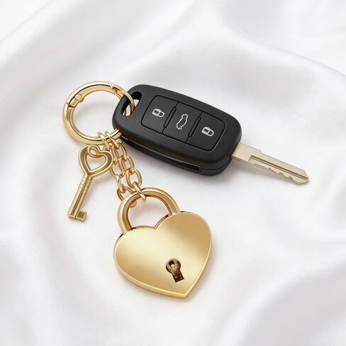 2Pcs Gold Heart-Shaped Chain Pendant, Bag Charms for Handbags Fashion Accessories for Women, Cute Keychains Decorations Supplies Suitable for Backpacks & Handbags in Kuwait