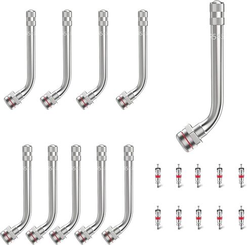 TR545D Truck Tire Valve Stems, 60 Degree Clamp-in Brass Valve Stem for Alcoa Aluminum Wheels 22.5 and 24.5 Inch, Tubeless Trucks and Buses, Viton O-Ring, 10 Pack in Kuwait
