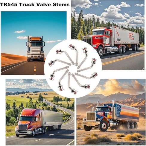 TR545D Truck Tire Valve Stems, 60 Degree Clamp-in Brass Valve Stem for Alcoa Aluminum Wheels 22.5 and 24.5 Inch, Tubeless Trucks and Buses, Viton O-Ring, 10 Pack in Kuwait