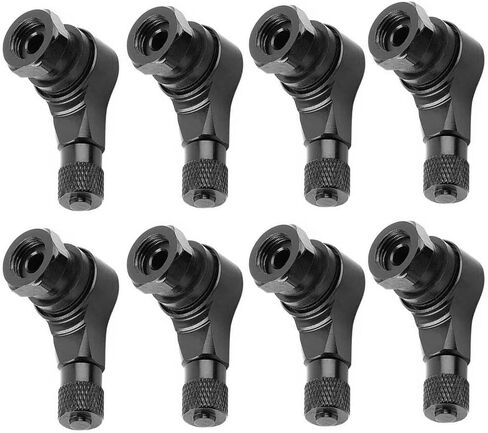 TEAMWILL 8pcs Black CNC Aluminum Motorcycle 90 Degree Angle Wheel Tire Stem Tubeless Valve in Saudi Arabia
