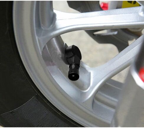 TEAMWILL 8pcs Black CNC Aluminum Motorcycle 90 Degree Angle Wheel Tire Stem Tubeless Valve in Saudi Arabia