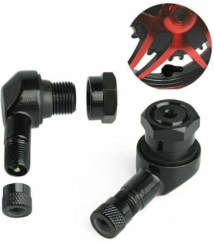 TEAMWILL 8pcs Black CNC Aluminum Motorcycle 90 Degree Angle Wheel Tire Stem Tubeless Valve in Saudi Arabia