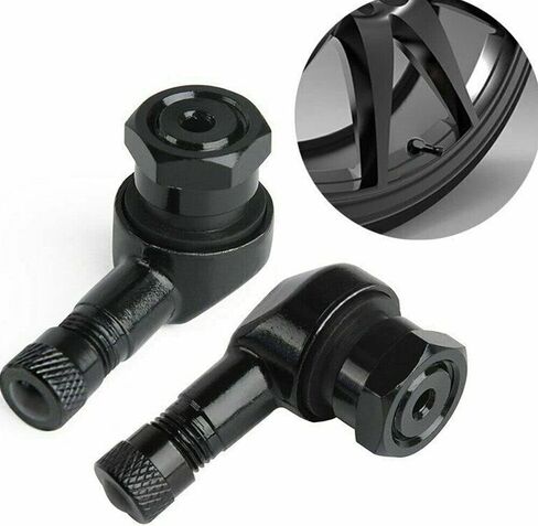 TEAMWILL 8pcs Black CNC Aluminum Motorcycle 90 Degree Angle Wheel Tire Stem Tubeless Valve in Saudi Arabia