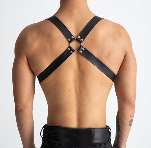 Men's Sexy Shoulder Belt Adjustable Punk Breastplate Chest Belt Goth Waist Harness Tough Guy Cross Body Straps in Saudi Arabia