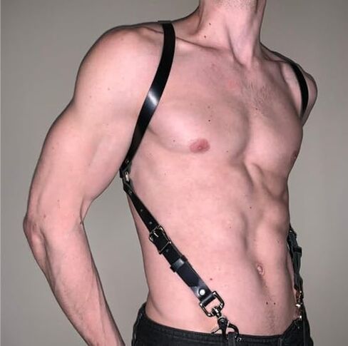 Men's Sexy Shoulder Belt Adjustable Punk Breastplate Chest Belt Goth Waist Harness Tough Guy Cross Body Straps in Saudi Arabia