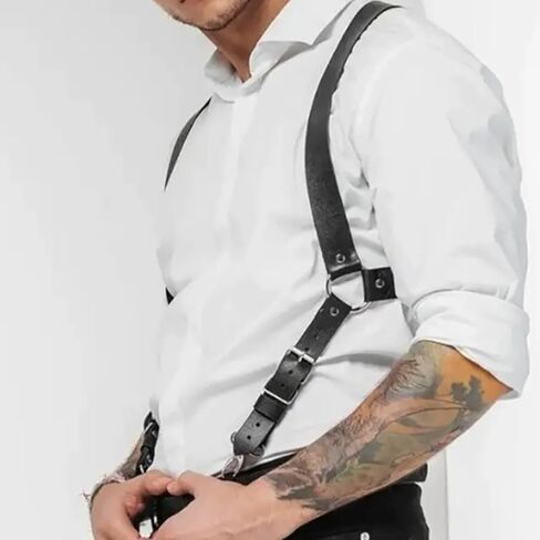 Men's Sexy Shoulder Belt Adjustable Punk Breastplate Chest Belt Goth Waist Harness Tough Guy Cross Body Straps in Saudi Arabia