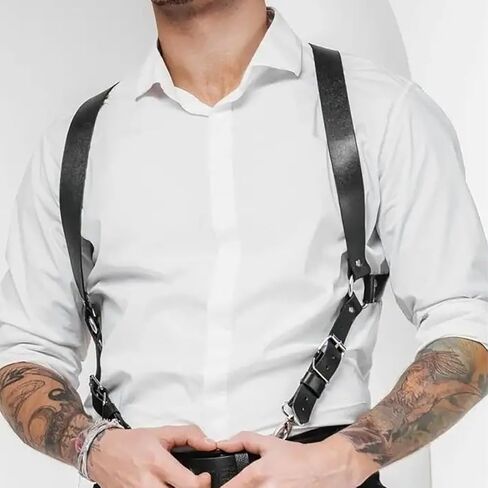 Men's Sexy Shoulder Belt Adjustable Punk Breastplate Chest Belt Goth Waist Harness Tough Guy Cross Body Straps in Saudi Arabia
