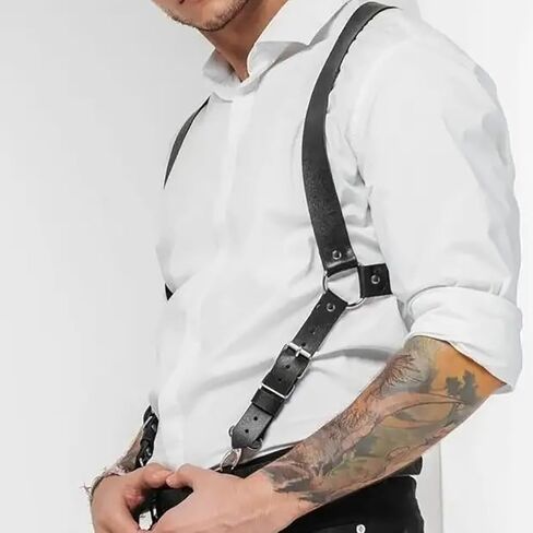Men's Sexy Shoulder Belt Adjustable Punk Breastplate Chest Belt Goth Waist Harness Tough Guy Cross Body Straps in Saudi Arabia