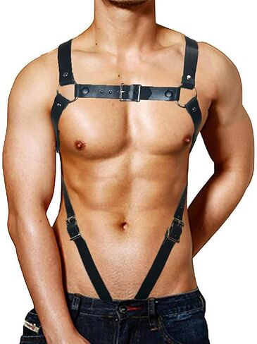 حزام كتف مثير للرجال قابل للتعديل حزام صدر فاسق حزام خصر قوطي حزام متقاطع للجسم in Kuwait