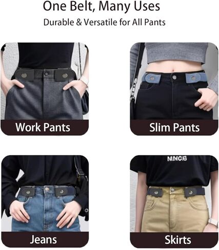 No Buckle Elastic Belt for Men and Women, Invisible Buckle-Free Stretch Belt with Adjustable Fit, Comfortable Waistband for Jeans, Pants, Travel, and Daily Wear BROWN in Saudi Arabia