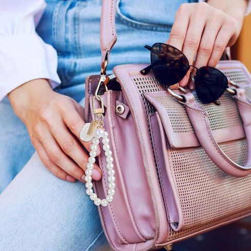 Pearl Keyring Lanyard Women's Imitation Pearl Chain Key Chain Pearl Keychain Wristlet Pearls Shell Bag Purse Charms Backpack Key Pendant Accessories Keys Chains Women Cute（1Pcs） in Saudi Arabia