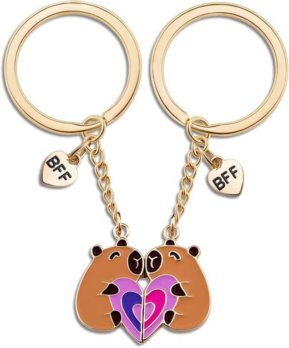 2Pcs Capybara Keychain Bff Gifts for Women Bff Stuff Best Friend Keychain Capybara Gifts for Girls Unique Birthday Christmas Valentines Day Gifts for Best Friend Girl Bestfriend Gift Ideas in Saudi Arabia