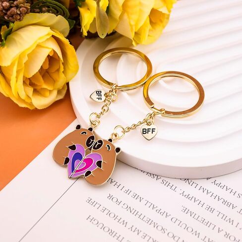 2Pcs Capybara Keychain Bff Gifts for Women Bff Stuff Best Friend Keychain Capybara Gifts for Girls Unique Birthday Christmas Valentines Day Gifts for Best Friend Girl Bestfriend Gift Ideas in Saudi Arabia