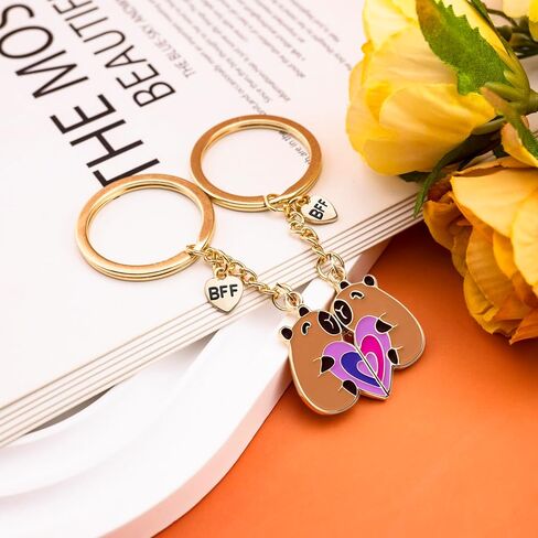 2Pcs Capybara Keychain Bff Gifts for Women Bff Stuff Best Friend Keychain Capybara Gifts for Girls Unique Birthday Christmas Valentines Day Gifts for Best Friend Girl Bestfriend Gift Ideas in Saudi Arabia