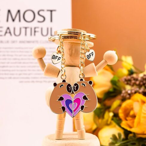 2Pcs Capybara Keychain Bff Gifts for Women Bff Stuff Best Friend Keychain Capybara Gifts for Girls Unique Birthday Christmas Valentines Day Gifts for Best Friend Girl Bestfriend Gift Ideas in Saudi Arabia