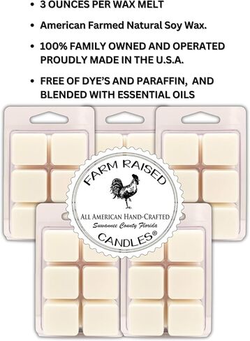 Farm Raised Candles – Christmas Wonderland 16 oz Total (3 oz Each) 5-Pack Soy Wax Melts | Spiced Gingerbread, Holiday Vanilla Bean, Peppermint Crumble, Sugared Apples | 100% USA Made in Kuwait