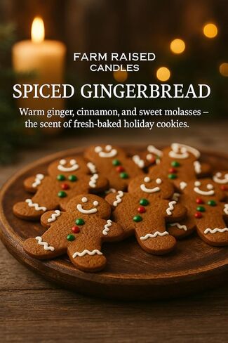 Farm Raised Candles – Christmas Wonderland 16 oz Total (3 oz Each) 5-Pack Soy Wax Melts | Spiced Gingerbread, Holiday Vanilla Bean, Peppermint Crumble, Sugared Apples | 100% USA Made in Kuwait