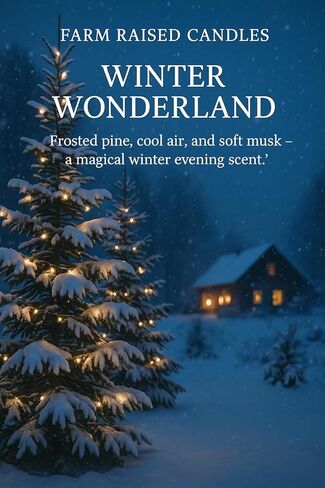 Farm Raised Candles – Christmas Wonderland 16 oz Total (3 oz Each) 5-Pack Soy Wax Melts | Spiced Gingerbread, Holiday Vanilla Bean, Peppermint Crumble, Sugared Apples | 100% USA Made in Kuwait