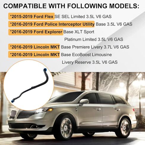 أنبوب تنفس خرطوم صمام PCV مع مستشعر مدمج - متوافق مع Ford Explorer 2016-2019، Flex 2015-2019، Lincoln MKT 2015-2019 & Police Interceptor - يستبدل قطعة OEM # GB5Z6758C in Saudi Arabia