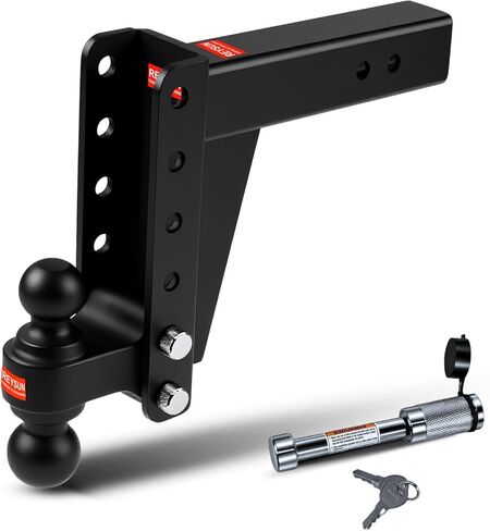 وصلة ربط مقطورة قابلة للتعديل مع كرة مزدوجة (كرات سحب مقاس 2 بوصة و2 5/16 بوصة)، تناسب جهاز استقبال وصلة ربط مقاس 2 1/2 بوصة، ووصلات سحب مع ارتفاع/ارتفاع 8 1/2 بوصة (14000 رطل GTW) مع قفل وصلة ربط المقطورة in Kuwait