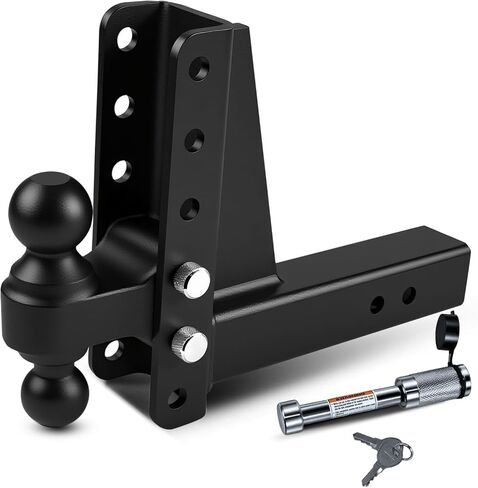 وصلة ربط مقطورة قابلة للتعديل مع كرة مزدوجة (كرات سحب مقاس 2 بوصة و2 5/16 بوصة)، تناسب جهاز استقبال وصلة ربط مقاس 2 1/2 بوصة، ووصلات سحب مع ارتفاع/ارتفاع 8 1/2 بوصة (14000 رطل GTW) مع قفل وصلة ربط المقطورة in Kuwait