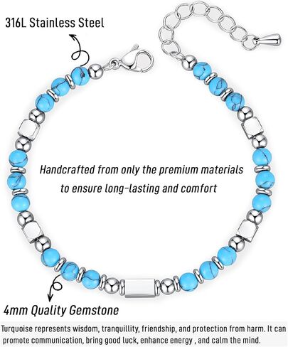 Easter Gifts for Teens Basket Stuffers Girls Bracelets Turquoise Jewelry Women Friendship Gifts 13 15 Year Old Teen Girl Trendy Stuff Daughter Granddaughter Stocking Valentines in Kuwait