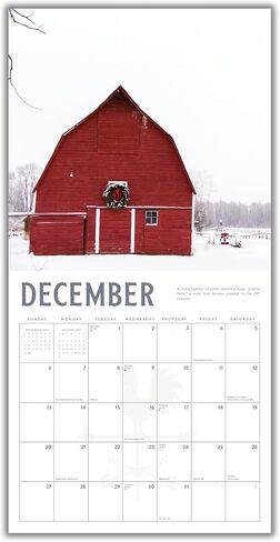 Barns Calendar 2026 | 12" x 24" Countryside Barn Wall Calendar 12 Month | Marble City Press | Country Roads, Heartland Old Barns, Farmland, Simple Country Life Landscapes, On the Farm | 2026-2027 Calendar | Small Family Owned Business | Sustainable Plasti in Kuwait