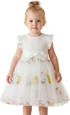 NNJXD Baby Girl Flower Embroidery Tulle Dress Elegant Toddler Birthday Party Dresses in Saudi Arabia
