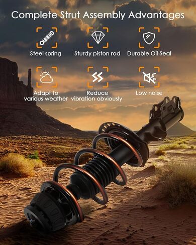 Front Complete Strut Assembly Compatible for Hyundai for Accent 2012-2017, 2PCS Shocks and Struts 172707 172707 in Kuwait