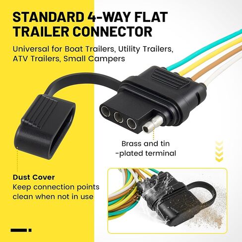 Oyviny 56407 4-Pin Trailer Wiring Harness لـ 2018-2025 Jeep Wrangler JL JLU Sahara/Sport/Rubincon/Ulimited، لـ 2020-2025 Gladiator/JT Trailer Tow Hitch Wiring سلك نحاسي نقي in Saudi Arabia