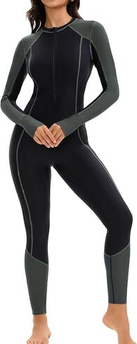 Womens Full Body Rash Guard 50+ UPF Long Sleeve Swimsuit One Piece Zipper Bathing Suit with Built in Bra in Saudi Arabia