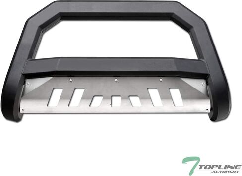 7422440376324 متوافق مع 2007-2021 Toyota Tundra/Sequoia Matte Black AVT Style Bull Bar Guard مع لوحة انزلاقية مقاومة للصدأ in Saudi Arabia