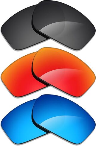 Alphax 3 Pair Polarized Replacement Lenses for Maui Jim Peahi MJ202 Sunglasses- Black+Blue+Red in Saudi Arabia