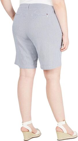Tommy Hilfiger Womens Plus Hollywood Knee Length Khaki, Chino Shorts Blue 24W in Saudi Arabia