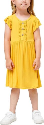 Bamboo Viscose Toddler Girl Dresses Ruffle Sleeveless Kids Soft Summer Sundress in Kuwait
