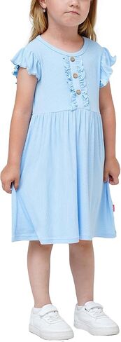 Bamboo Viscose Toddler Girl Dresses Ruffle Sleeveless Kids Soft Summer Sundress in Saudi Arabia