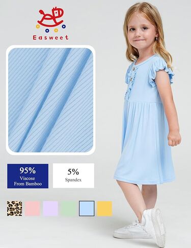 Bamboo Viscose Toddler Girl Dresses Ruffle Sleeveless Kids Soft Summer Sundress in Saudi Arabia