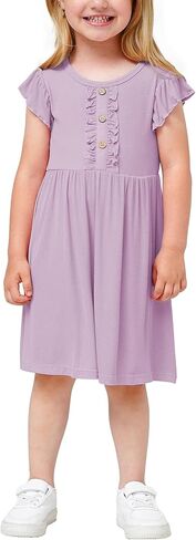 Bamboo Viscose Toddler Girl Dresses Ruffle Sleeveless Kids Soft Summer Sundress in Saudi Arabia