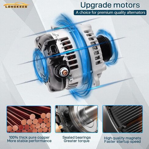 المولد المناسب 2006-2008 Toyota RAV4 2.4L L4 - 100A 12V بديل - استبدال OE # 27060-28300، 104210-4790، 11201 - بكرة 7 أخدود in Saudi Arabia