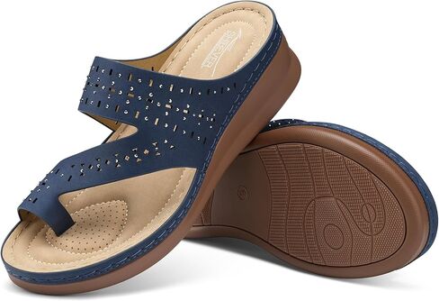 SHIBEVER Women's Wedge Sandals Dressy: Comfortable Summer Casual Sandal Orthopedic Walking Platform Shoes in Kuwait