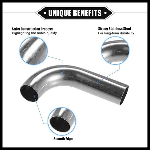 Bend Elbow Pipe Tube, 1" OD 4" 2.36" Leg 90 Degree DIY Exhaust Pipe Intercooler Air Intake Tube Universal for Car Truck Automotive Durable 304 Stainless Steel Durable Material in Saudi Arabia