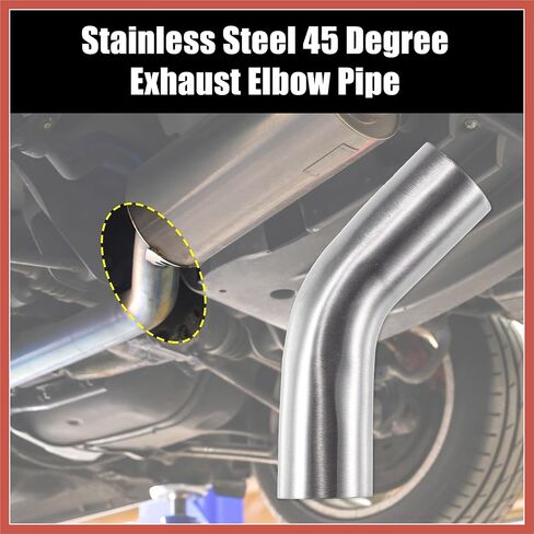 ACROPIX 1 Pcs OD 1.5 Inch 45 Degree Mandrel Bend Elbow SS304 Stainless Steel Bend Tube Exhaust Elbow Pipe for Car Modified Exhaust System Piping Silver Tone Car Parts in Saudi Arabia