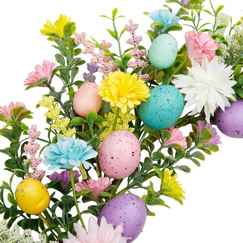 20 بوصة إكليل عيد الفصح للباب الأمامي زينة بيض عيد الفصح الربيع إكليل الزهور هدايا حفلة عطلة جدار ديكور المنزل نافذة in Kuwait