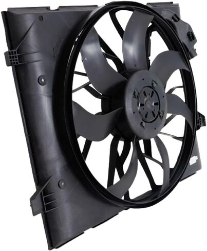 Radiator Fan Assembly For Dodge Durango Jeep Grand Cherokee 2011 To 2013 Front Side, Heavy Duty Cooling, Single Fan, Sport Utility, Black, Plastic CH3115175 55038994AI in Saudi Arabia