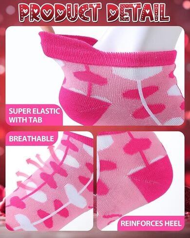 Haysandy 10 Pairs Valentine’s Day Socks for Women, Heart Love Pattern Ankle Socks Bulk, Cute Novelty Valentine Gifts for Girlfriend, Wife, Friends in Saudi Arabia