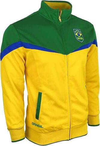 Icon Sports Boy's Brasil Soccer Track Jacket, Youth Sizes Brazil Football Full Zip Jacket in Saudi Arabia
