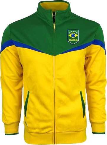 Icon Sports Boy's Brasil Soccer Track Jacket, Youth Sizes Brazil Football Full Zip Jacket in Saudi Arabia